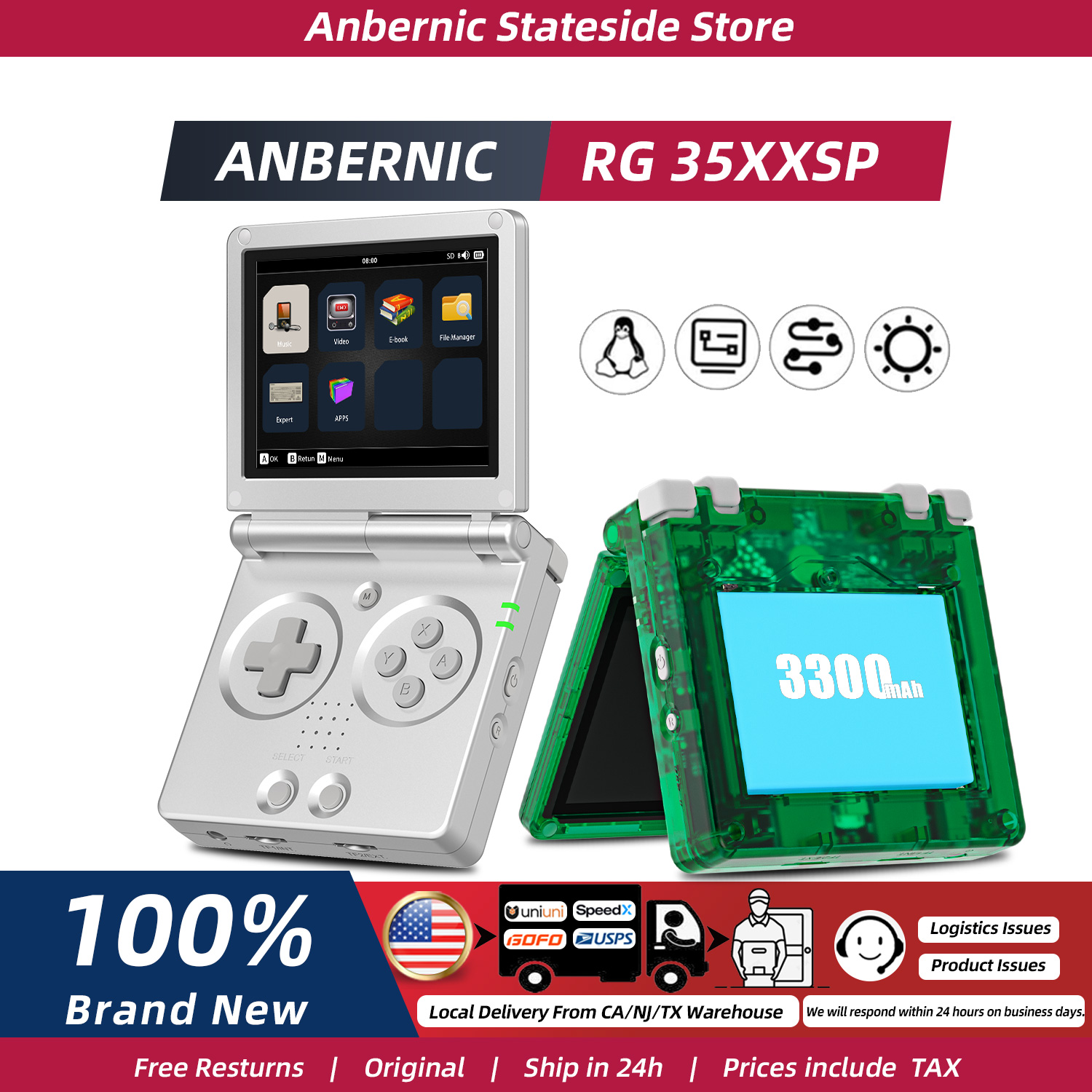 Gaming Console 5 Year Old - ANBERNIC RG35XXSP FILP Konsola Retro z