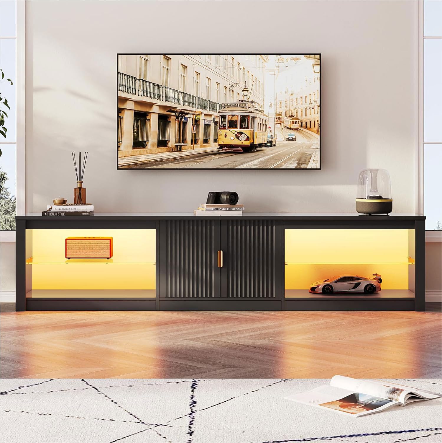 Gaming Console Cabinet - Stojak pod telewizor 80 cali, do