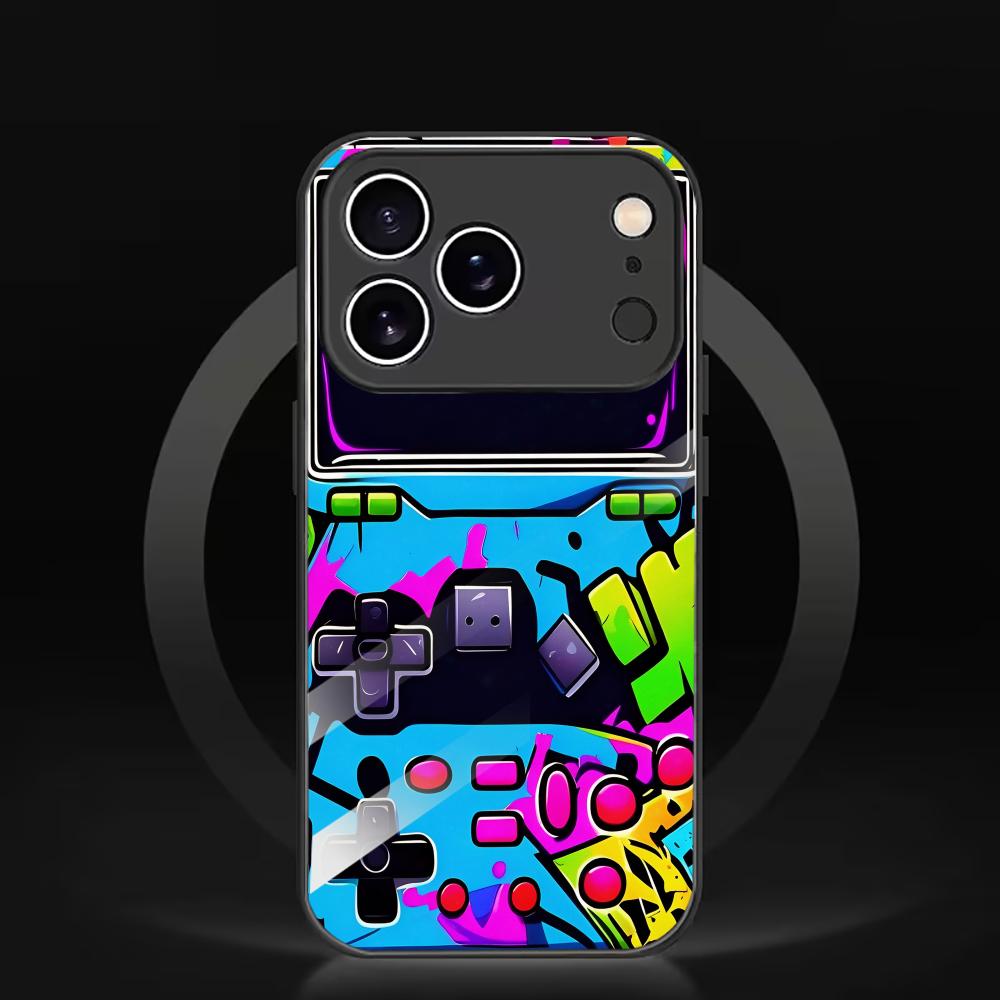 Gaming Console Apple - Kolorowe etui na telefon z hartowanego