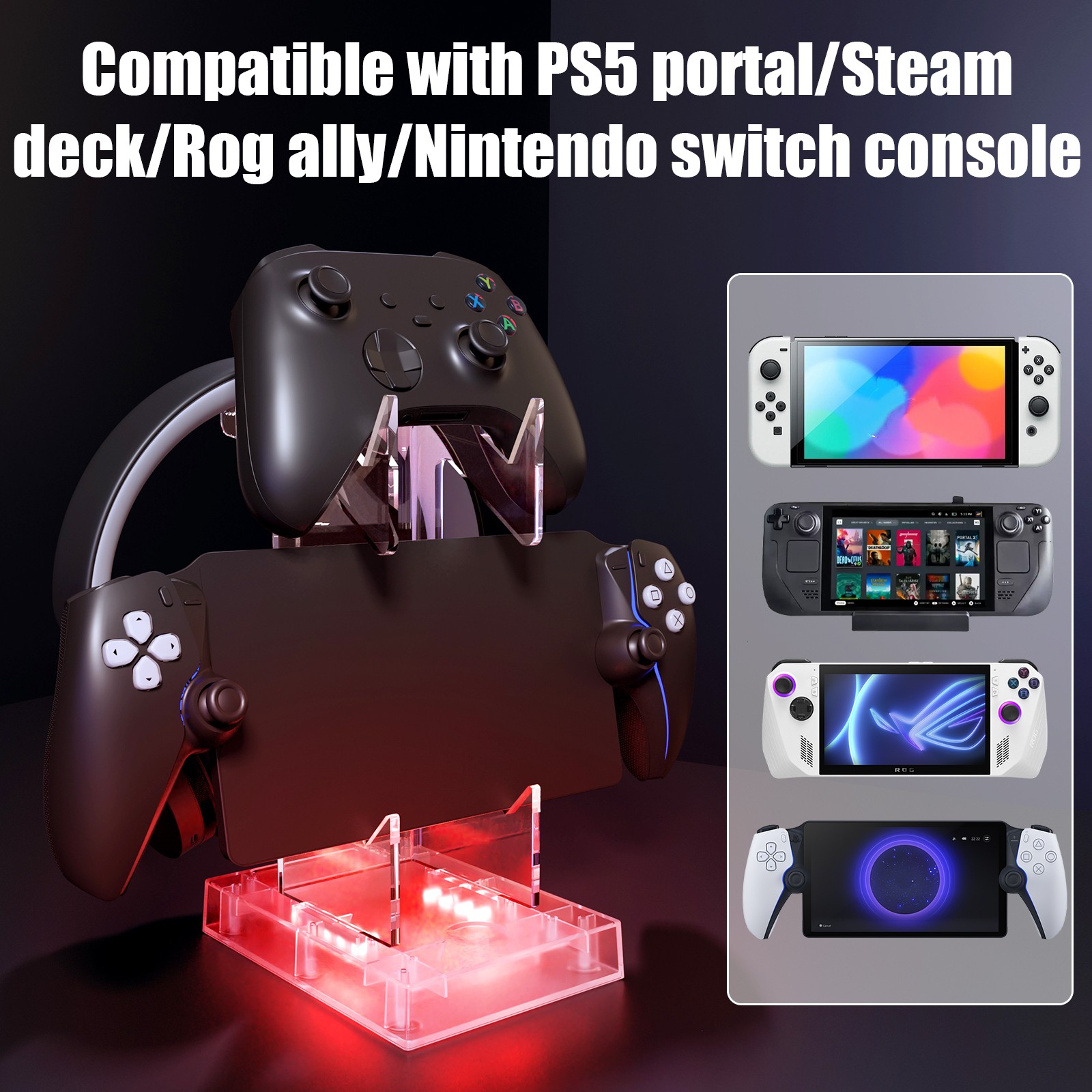 Podstawka RGB z uchwytem do ko – Gaming Console Cabinet recenzja i cena